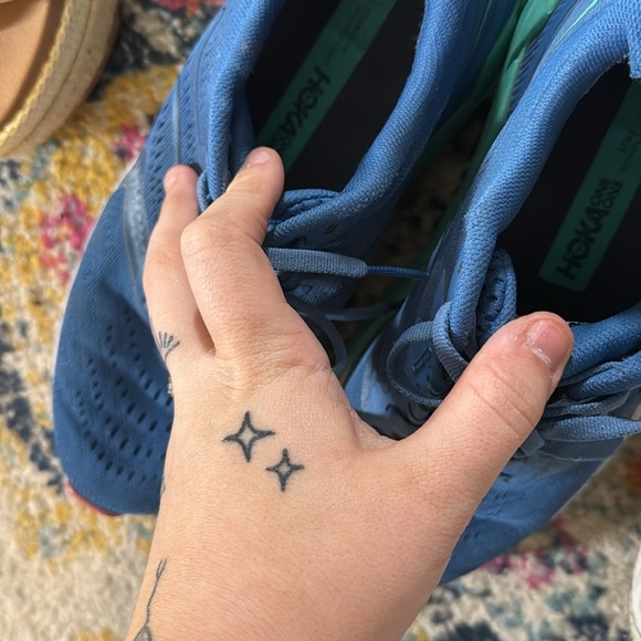 Hoka Blue and Green Sneakers with Modern Design and Breathable Upper - Picture 3 of 4